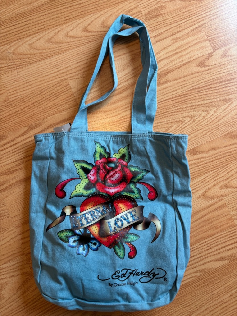 Ed Hardy Light Blue Eternal Love Tote